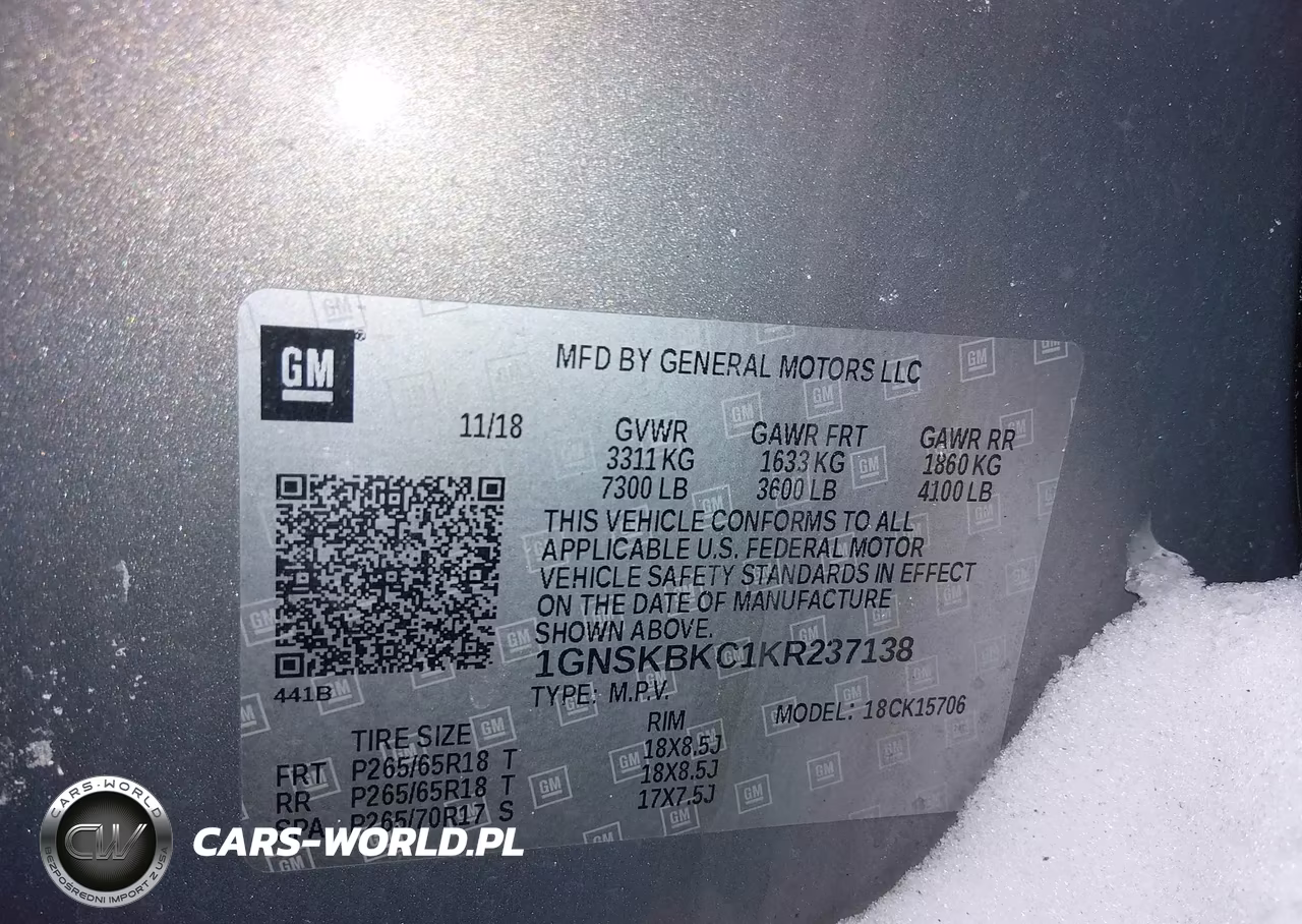 2019 Chevrolet Tahoe Lt VIN:1GNSKBKC1KR237138 - 9