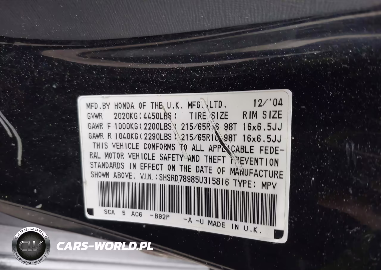 2005 Honda Cr-V Se VIN:SHSRD78985U315816 - 9