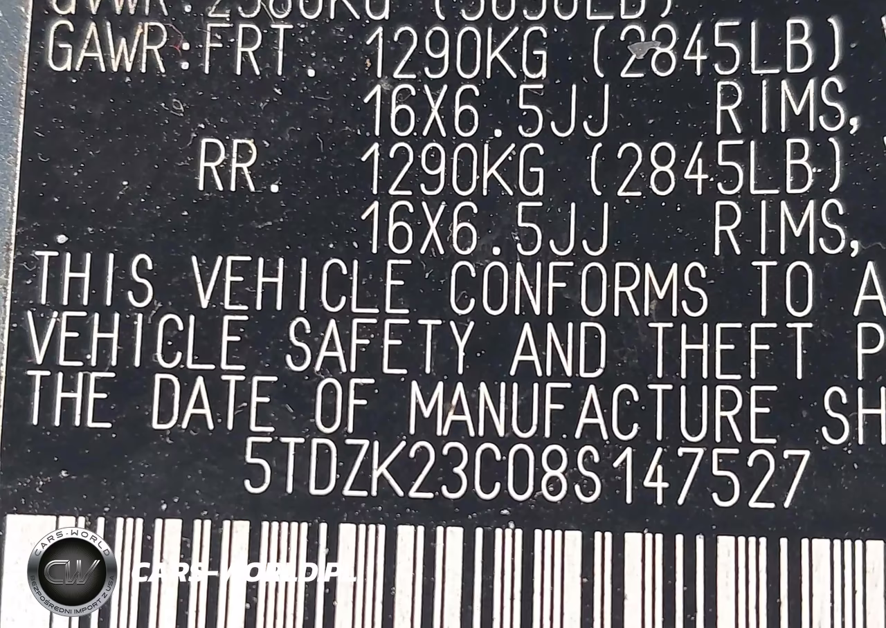 2008 Toyota Sienna Le VIN:5TDZK23C08S147527 - 8