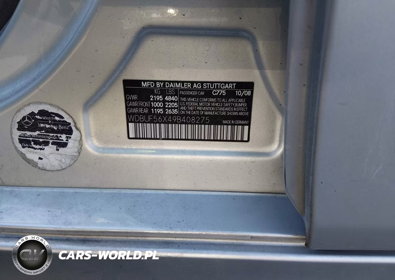2009 Mercedes-Benz E 350 VIN:WDBUF56X49B408275 - 9