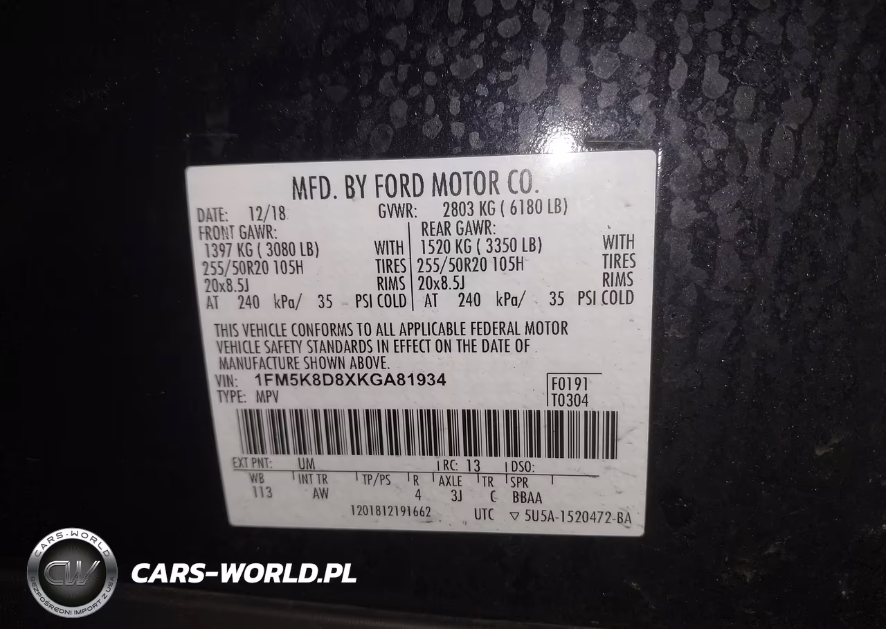 2019 Ford Explorer Xlt VIN:1FM5K8D8XKGA81934 - 9