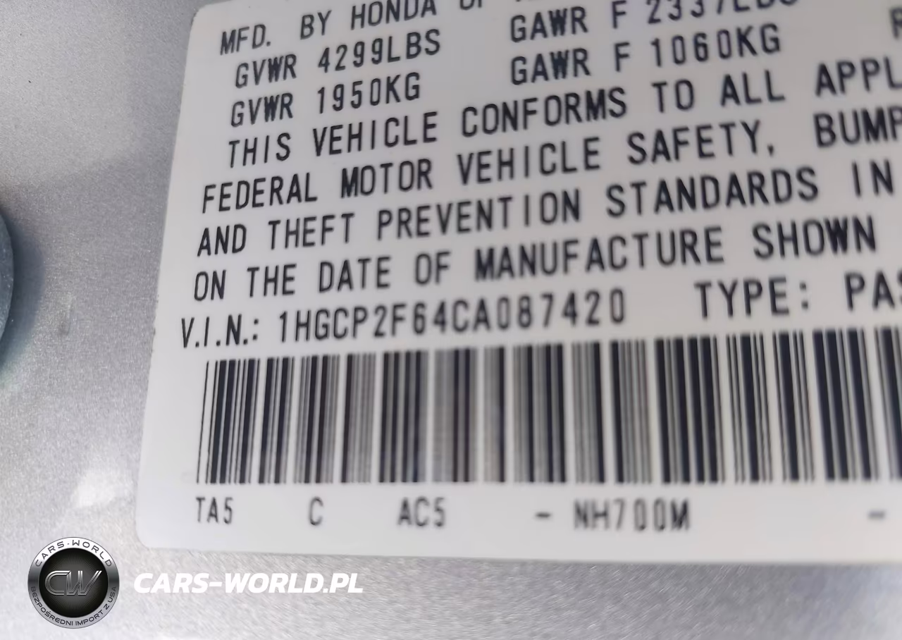 2012 Honda Accord 2.4 Se VIN:1HGCP2F64CA087420 - 9