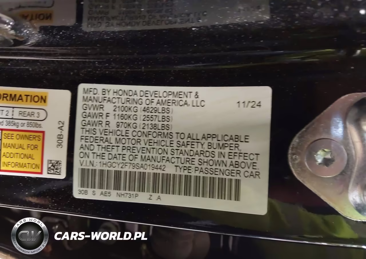 2025 Honda Accord Hybrid Sport-L VIN:1HGCY2F79SA019442 - 9