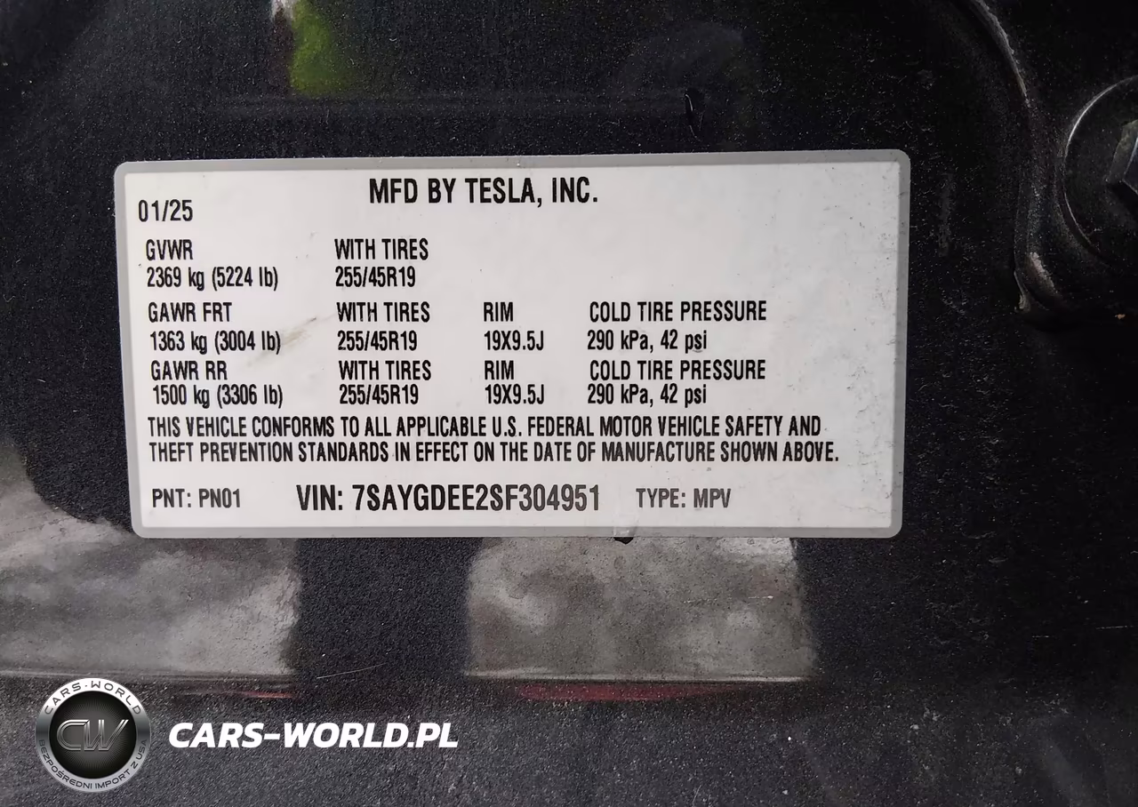 2025 Tesla Model Y Long Range Dual Motor All-Wheel Drive VIN:7SAYGDEE2SF304951 - 9