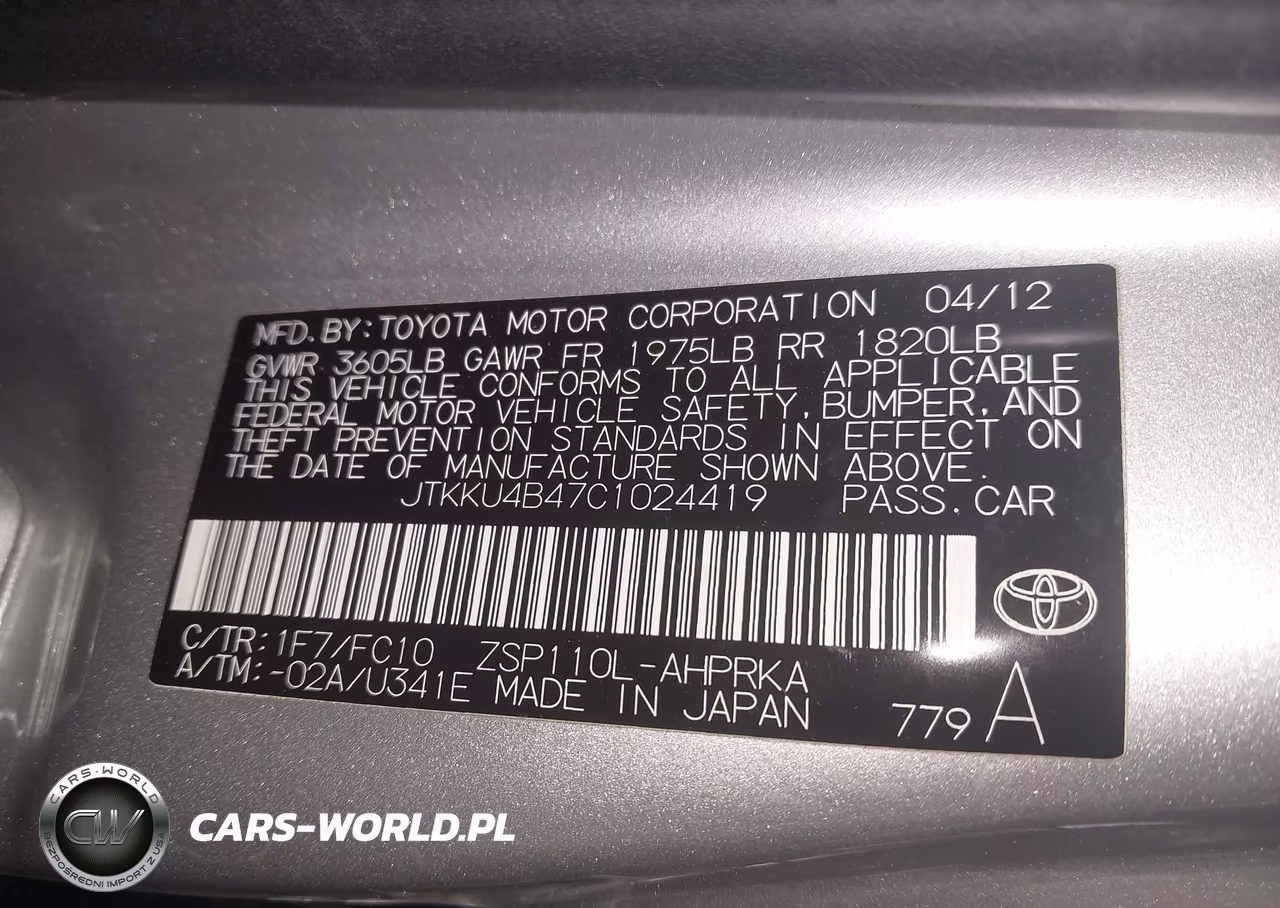 2012 Scion Xd VIN:JTKKU4B47C1024419 - 9
