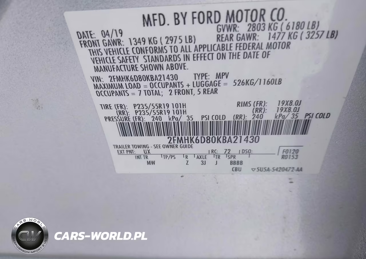 2019 Ford Flex Limited VIN:2FMHK6D80KBA21430 - 9