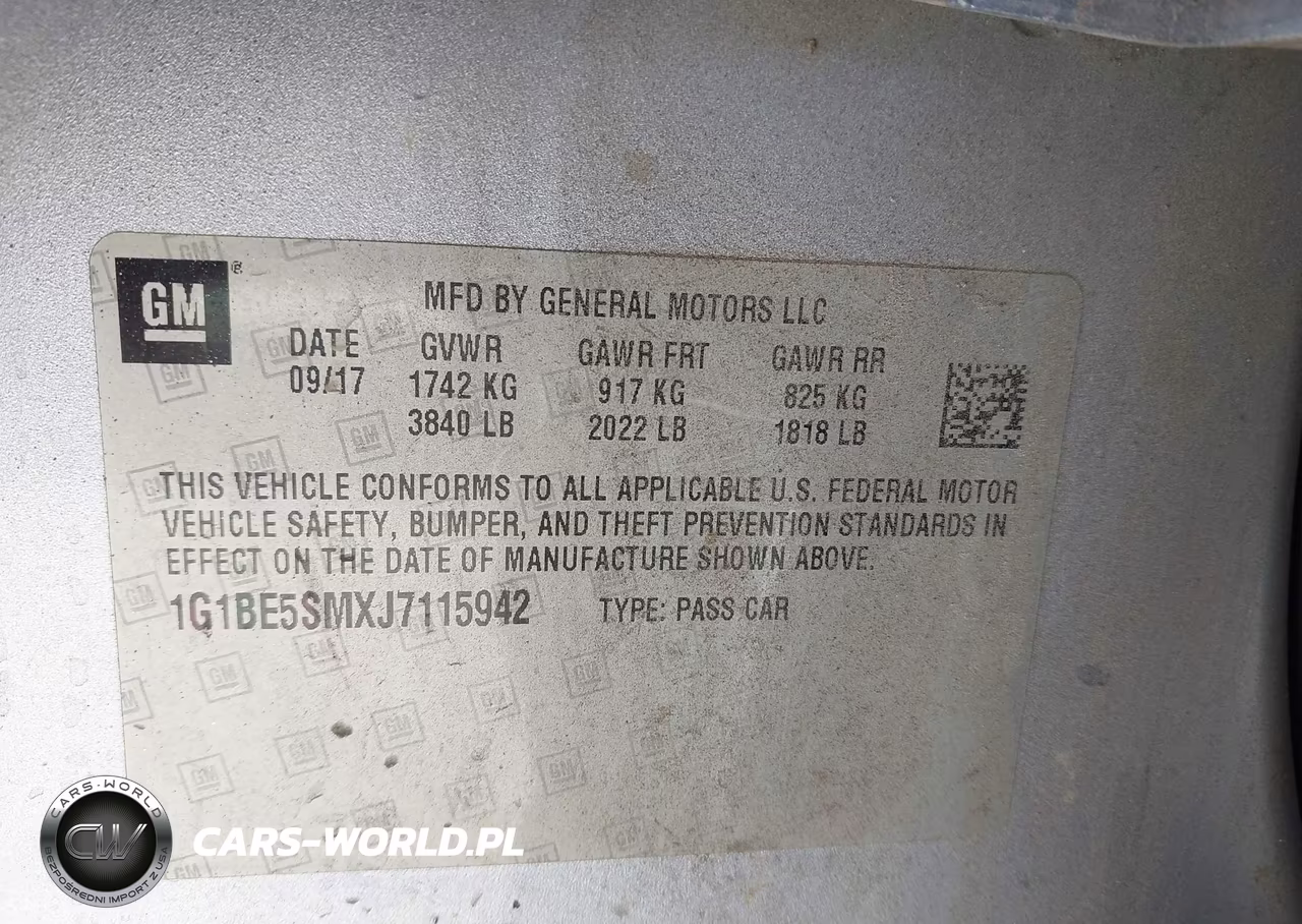 2018 Chevrolet Cruze Lt Auto VIN:1G1BE5SMXJ7115942 - 9