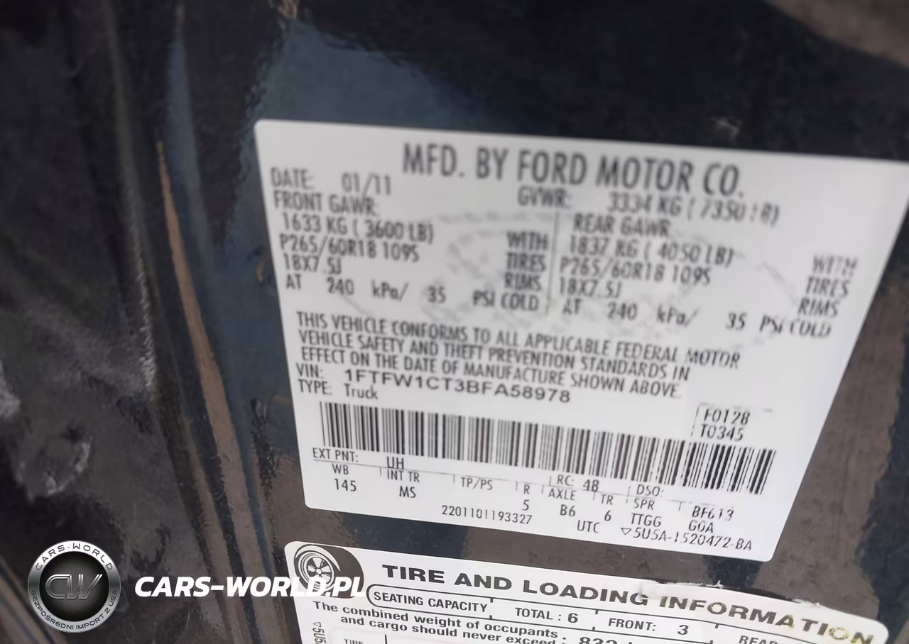 2011 Ford F-150 Xlt VIN:1FTFW1CT3BFA58978 - 9