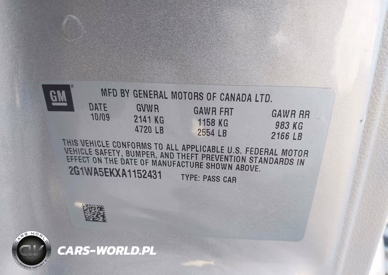 2010 Chevrolet Impala Ls VIN:2G1WA5EKXA1152431 - 9