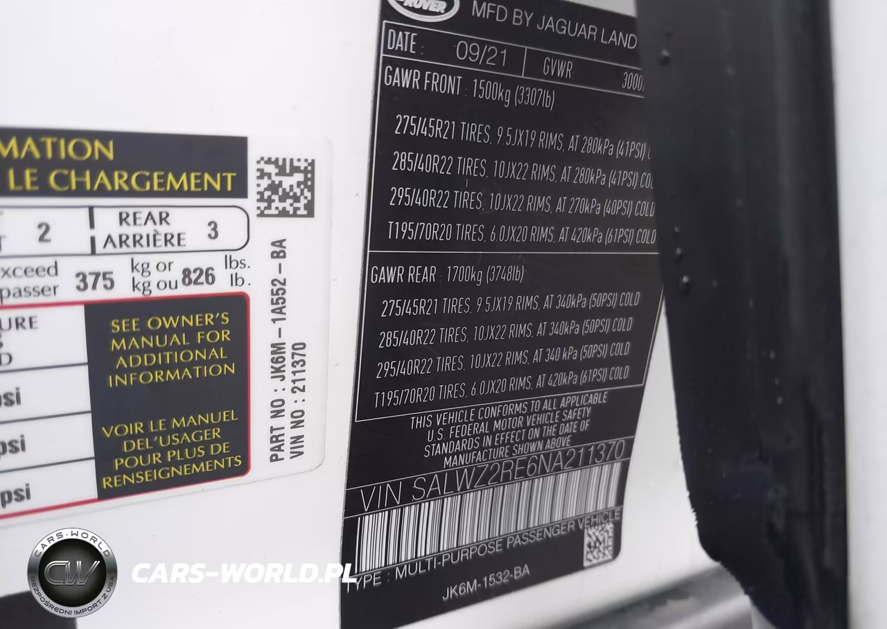 2022 Land Rover Range Rover Sport Svr-Svr Carbon Edition VIN:SALWZ2RE6NA211370 - 9