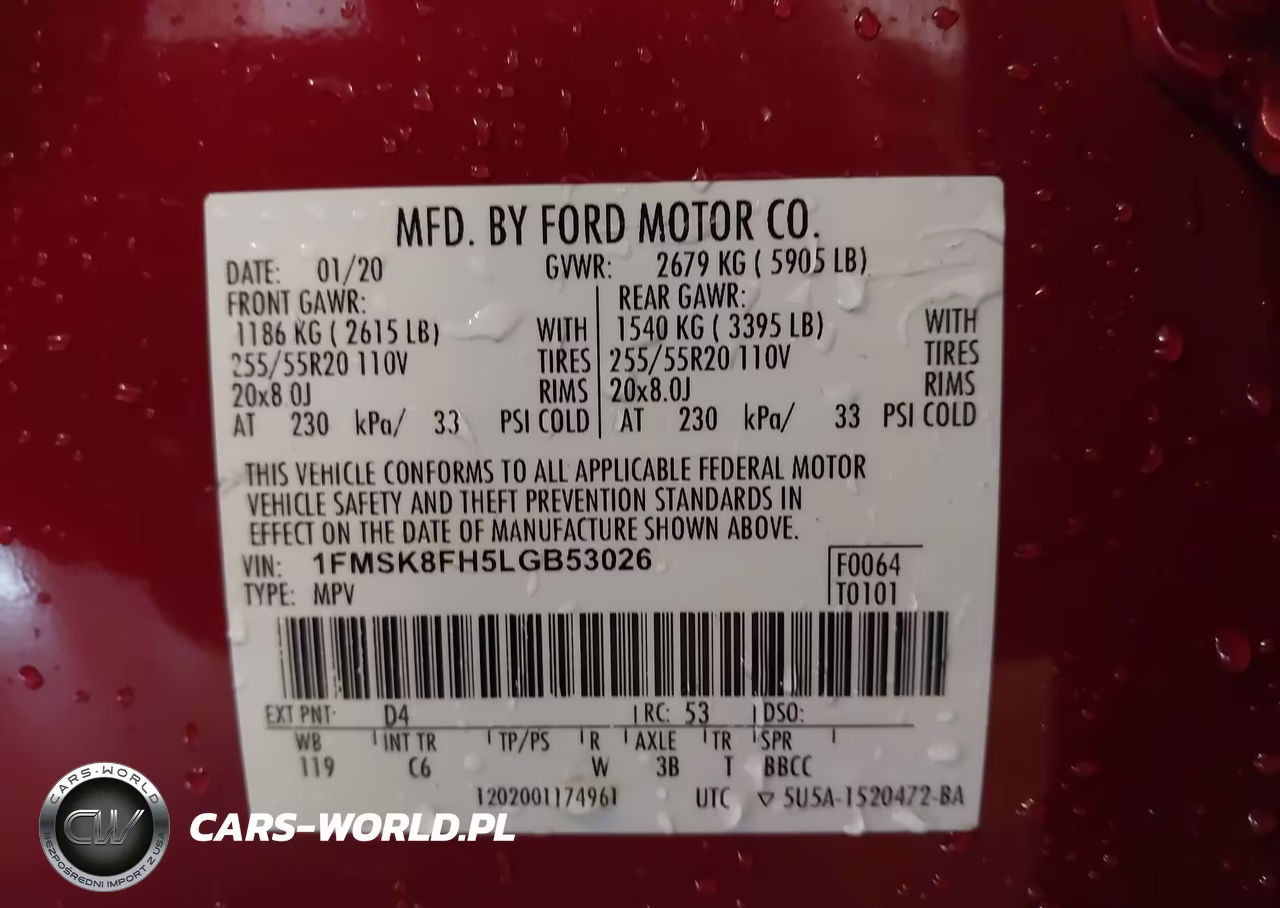2020 Ford Explorer Limited VIN:1FMSK8FH5LGB53026 - 9