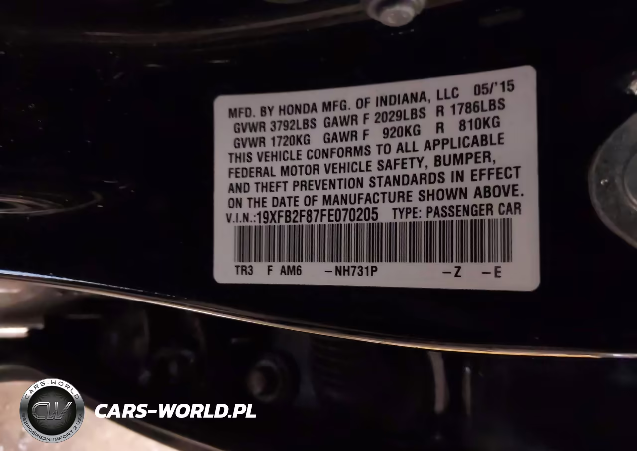 2015 Honda Civic Ex VIN:19XFB2F87FE070205 - 9
