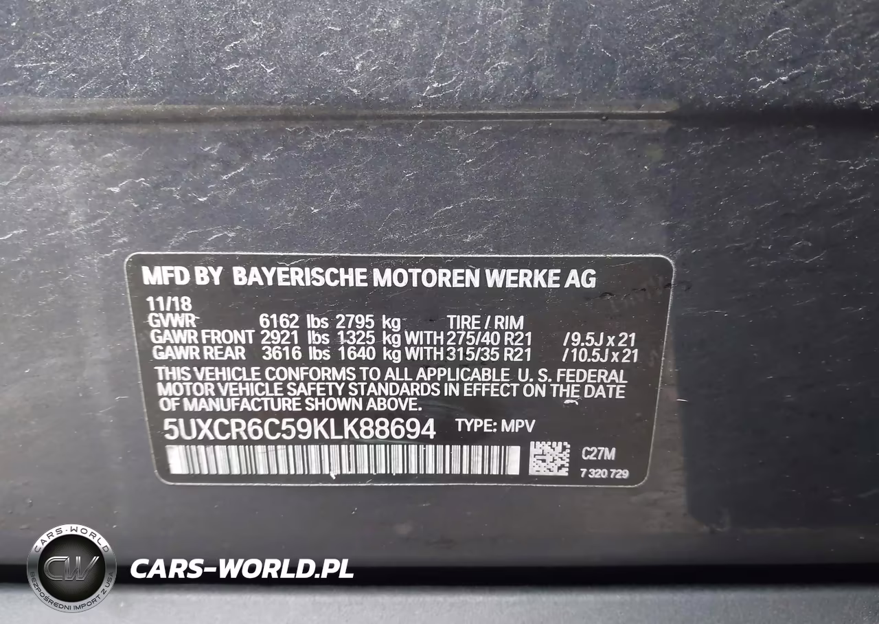 2019 BMW X5 xDrive40I VIN:5UXCR6C59KLK88694 - 9