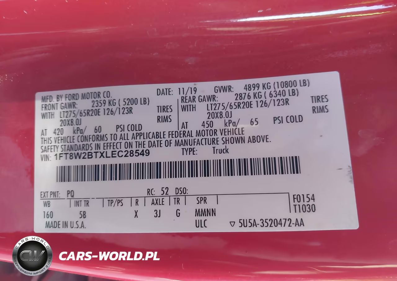 2020 Ford F-250 Lariat VIN:1FT8W2BTXLEC28549 - 8