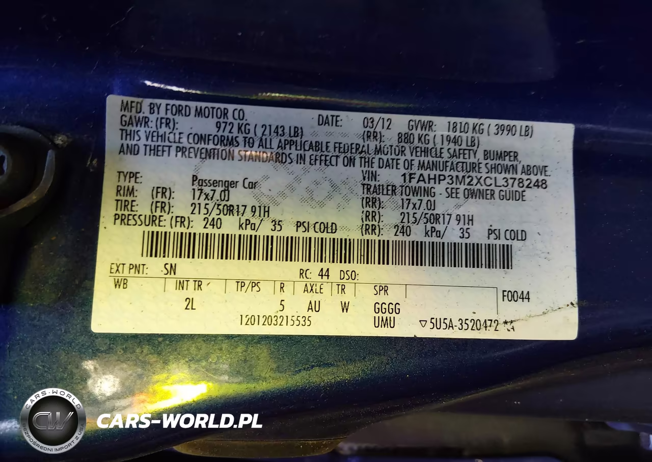 2012 Ford Focus Sel VIN:1FAHP3M2XCL378248 - 9