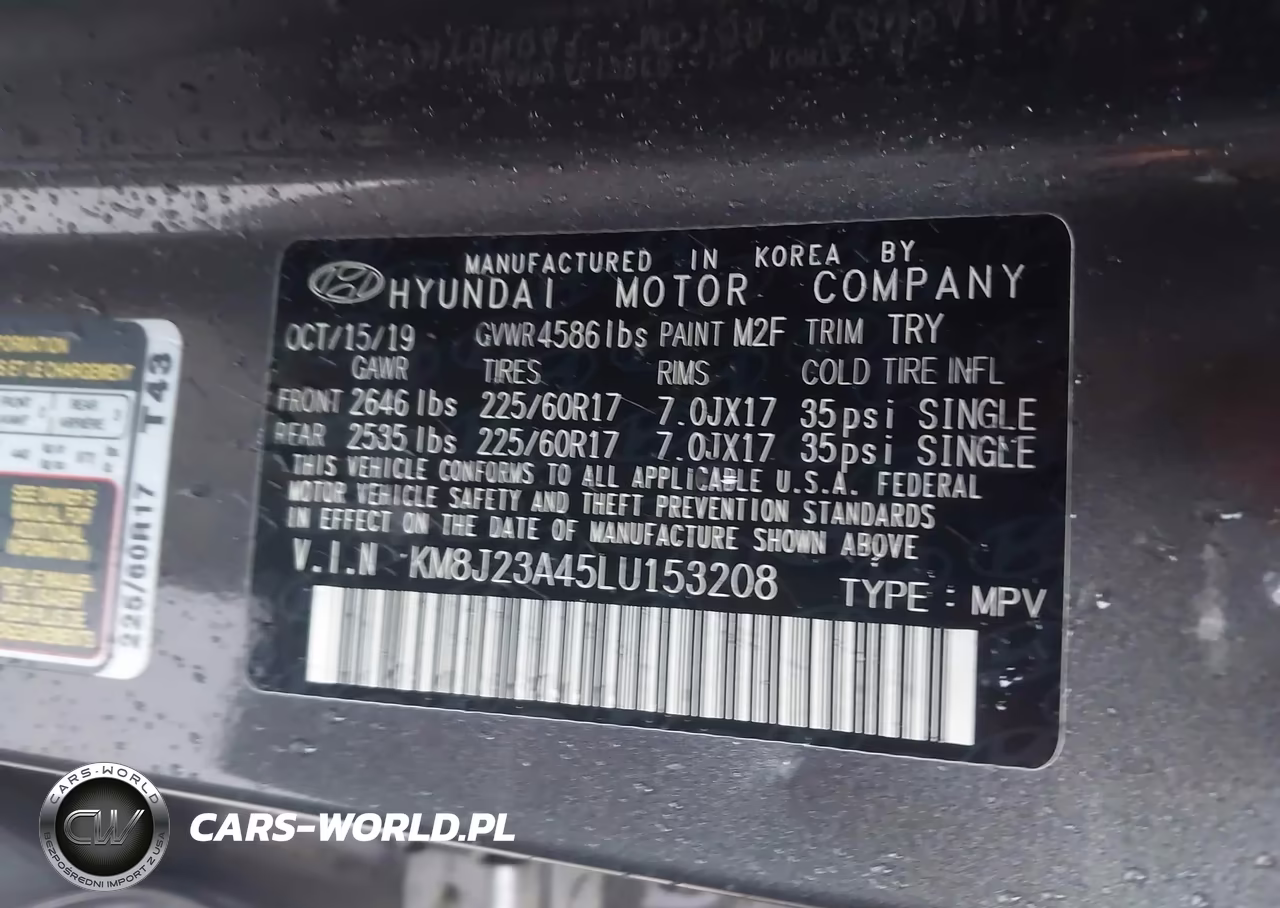 2020 Hyundai Tucson Se VIN:KM8J23A45LU153208 - 9