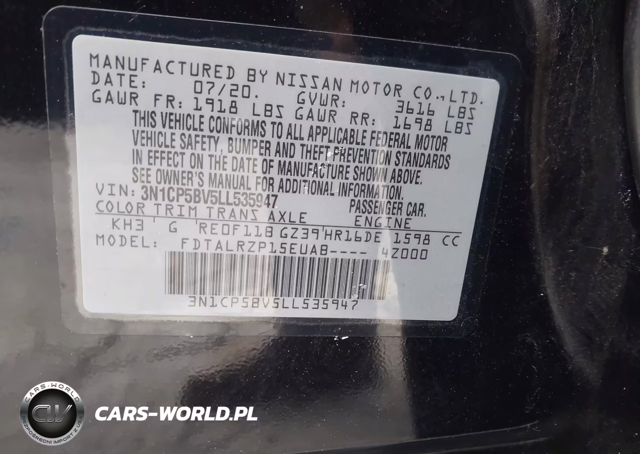 2020 Nissan Kicks S Xtronic Cvt VIN:3N1CP5BV5LL535947 - 9