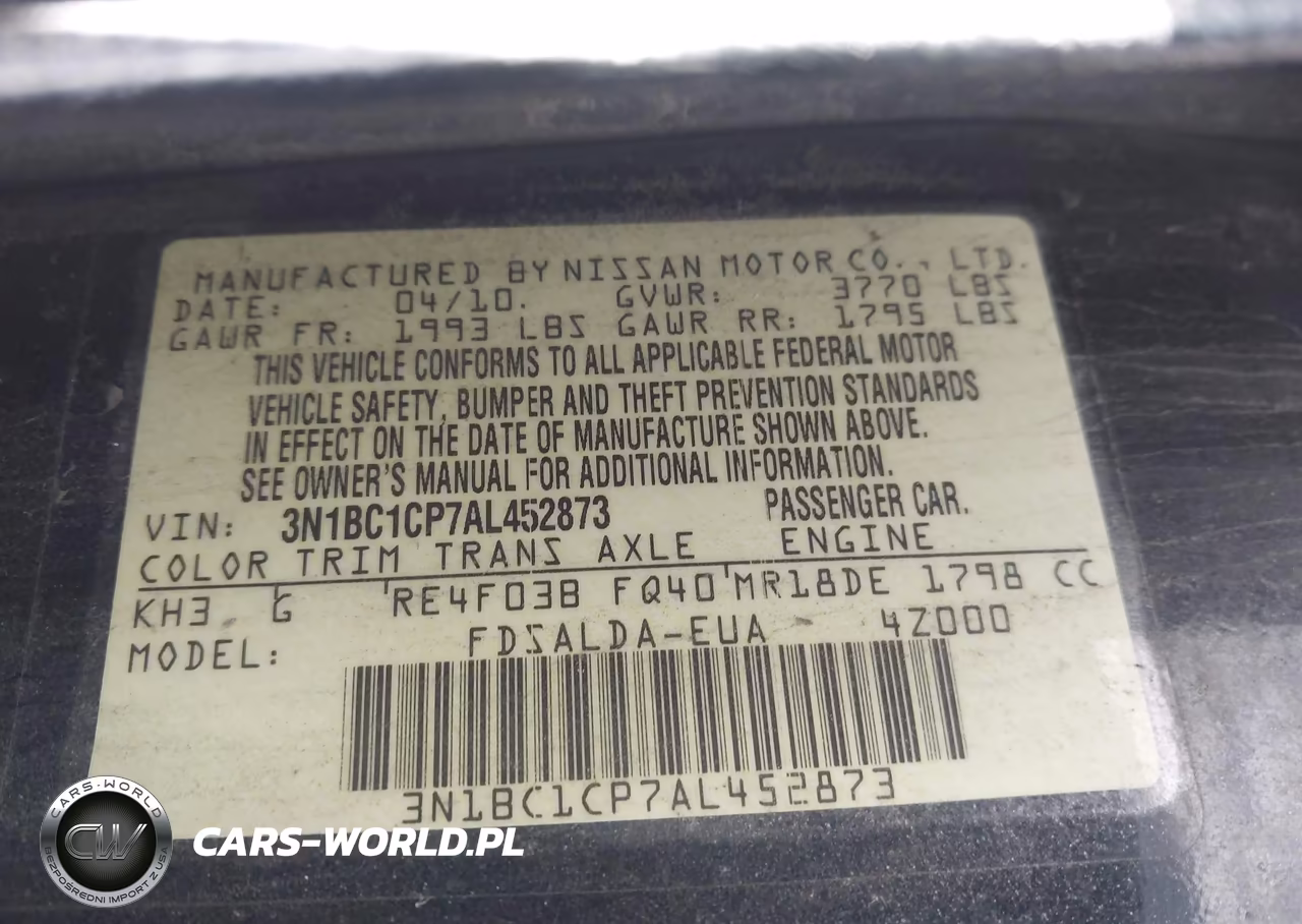 2010 Nissan Versa 1.8S VIN:3N1BC1CP7AL452873 - 9