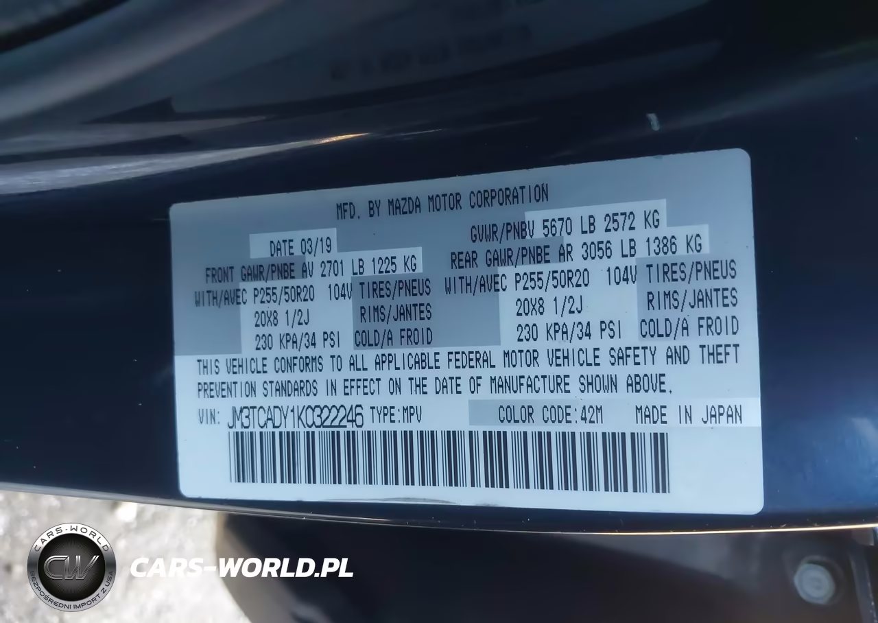 2019 Mazda Cx-9 Grand Touring VIN:JM3TCADY1K0322246 - 9