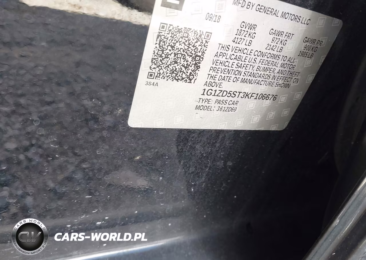 2019 Chevrolet Malibu Lt VIN:1G1ZD5ST3KF106676 - 9
