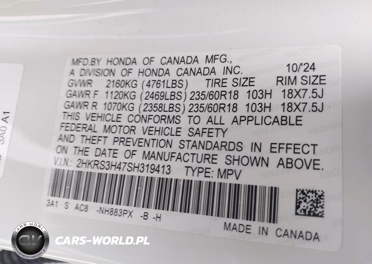 2025 Honda Cr-V Ex 2Wd VIN:2HKRS3H47SH319413 - 9
