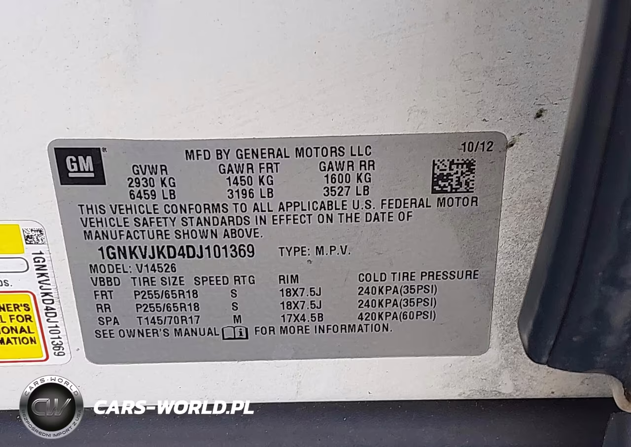 2013 Chevrolet Traverse 2Lt VIN:1GNKVJKD4DJ101369 - 9