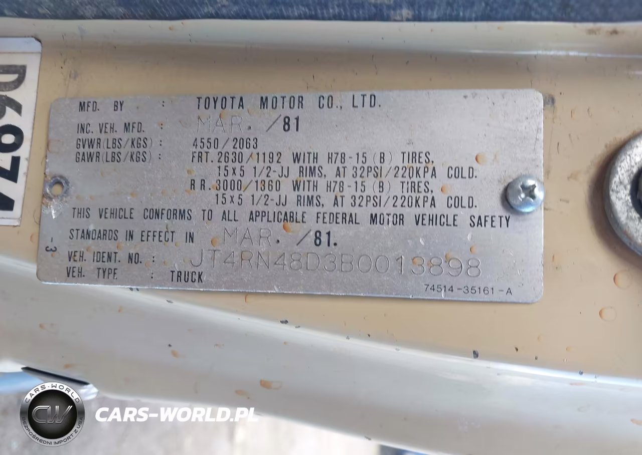 1981 Toyota Pickup Rn48 VIN:JT4RN48D3B0013898 - 9