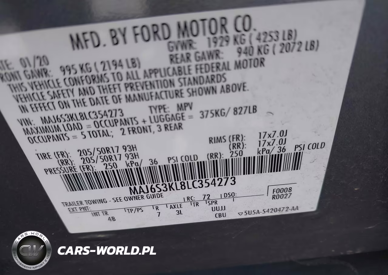 2020 Ford Ecosport Titanium VIN:MAJ6S3KL8LC354273 - 9