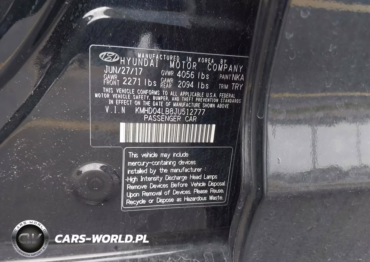 2018 Hyundai Elantra Sport VIN:KMHD04LB8JU512777 - 9