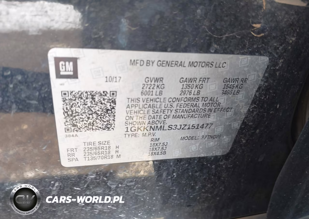 2018 GMC Acadia Slt-1 VIN:1GKKNMLS3JZ151477 - 9