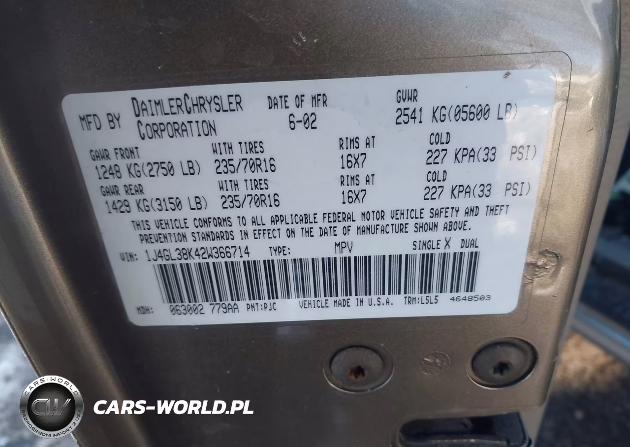 2002 Jeep Liberty Renegade VIN:1J4GL38K42W366714 - 9