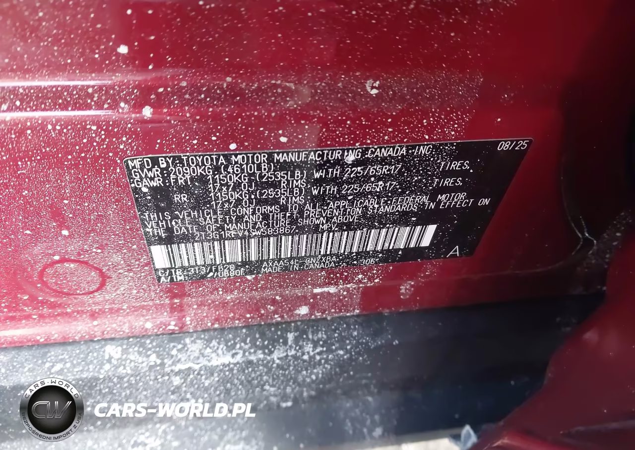 2025 Toyota Rav4 Le VIN:2T3G1RFV4SW583867 - 9