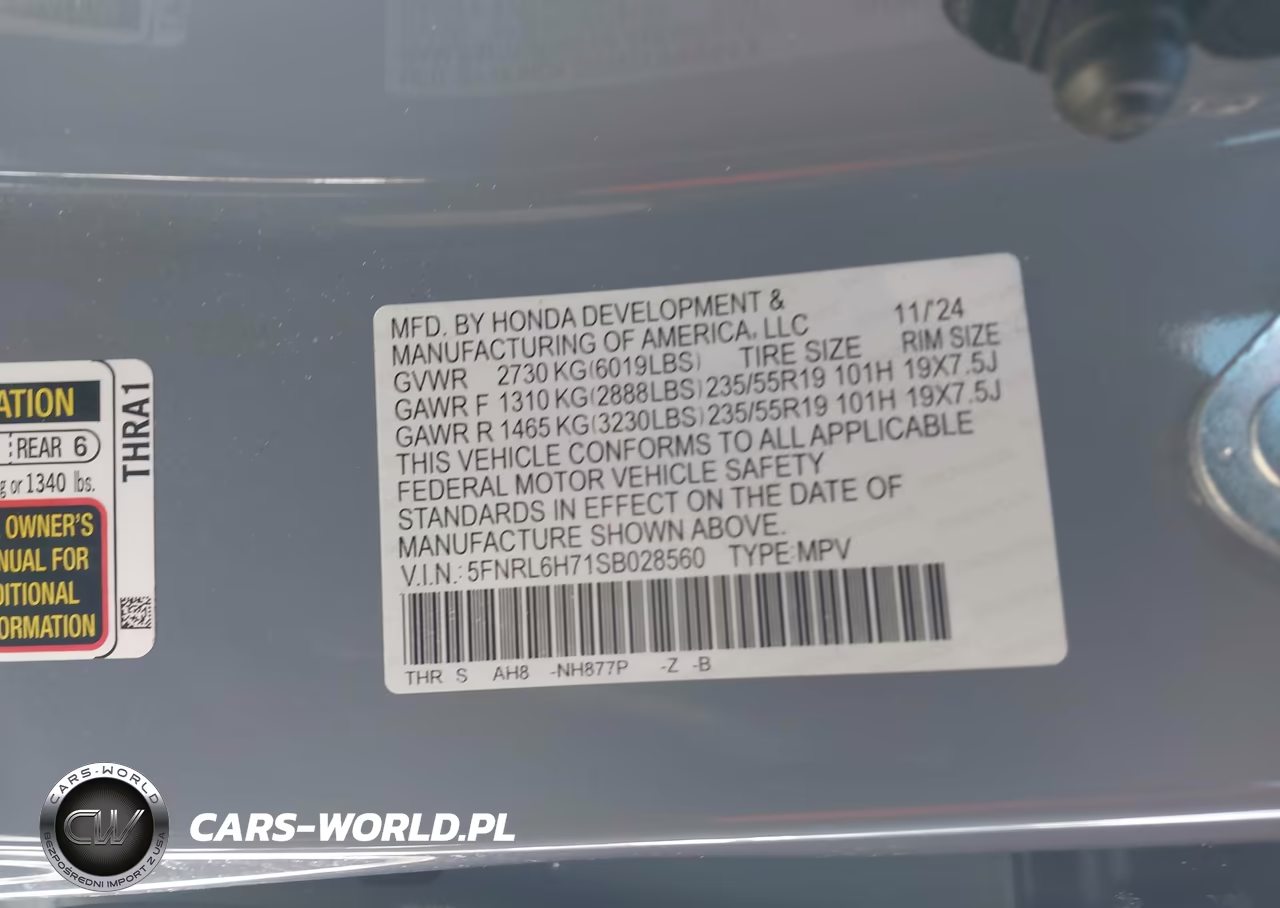2025 Honda Odyssey Sport-L VIN:5FNRL6H71SB028560 - 9