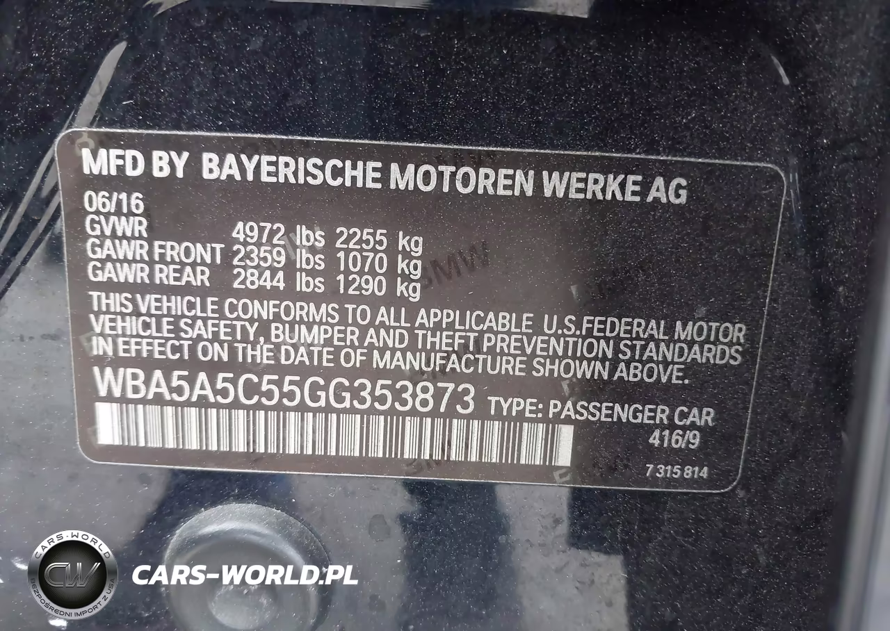 2016 BMW 528I VIN:WBA5A5C55GG353873 - 9