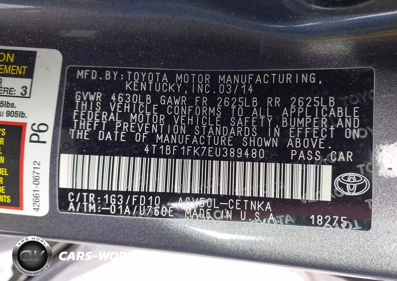 2014 Toyota Camry Le VIN:4T1BF1FK7EU389480 - 9