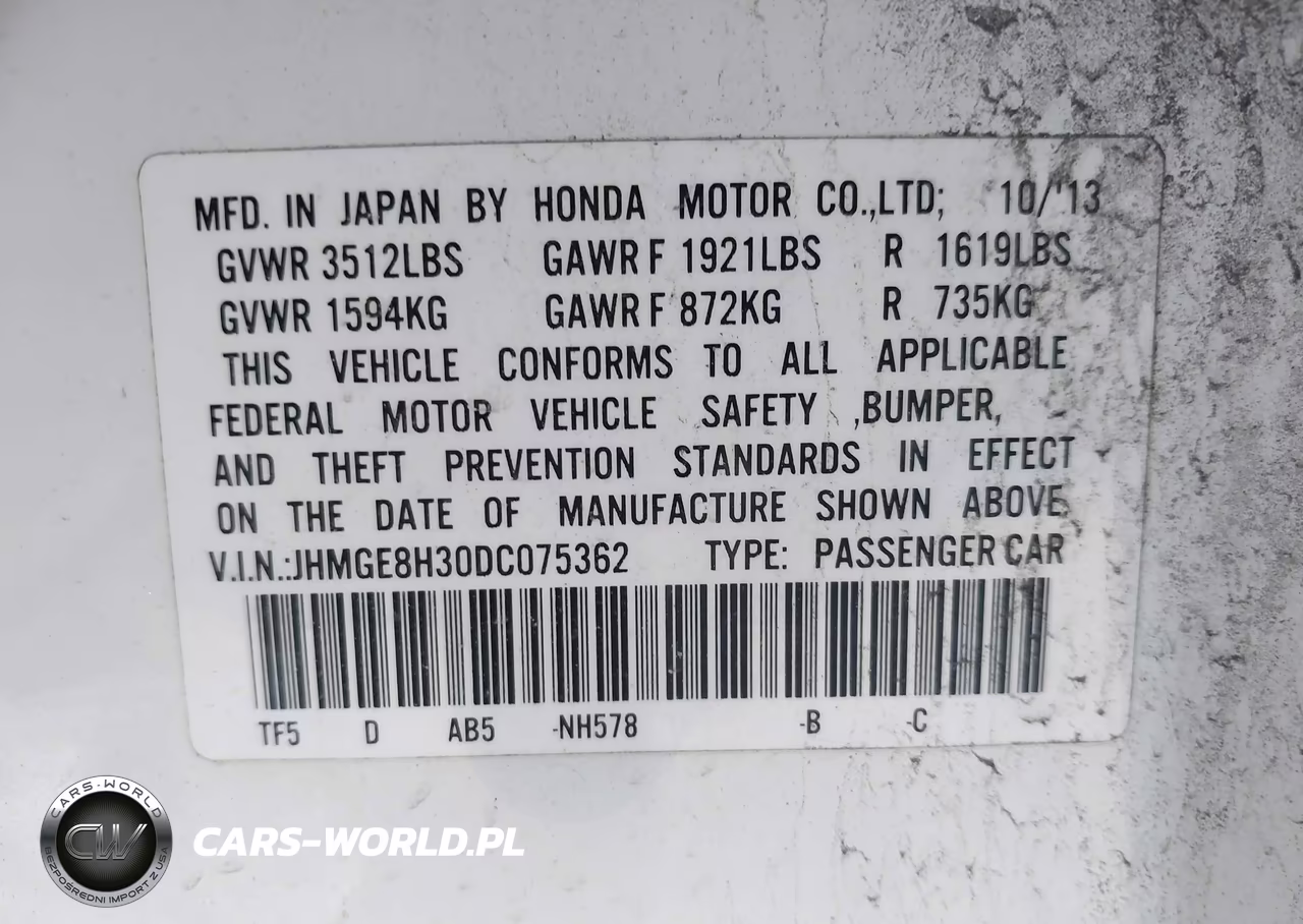 2013 Honda Fit VIN:JHMGE8H30DC075362 - 9
