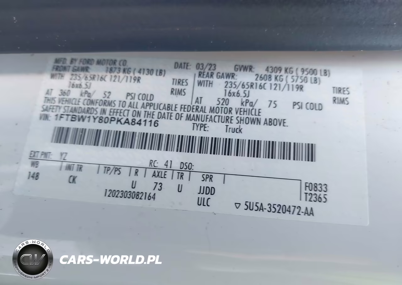 2023 Ford Transit VIN:1FTBW1Y80PKA84116 - 9