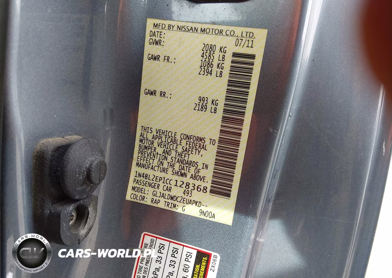 2012 Nissan Altima 3.5 Sr VIN:1N4BL2EP1CC128368 - 9