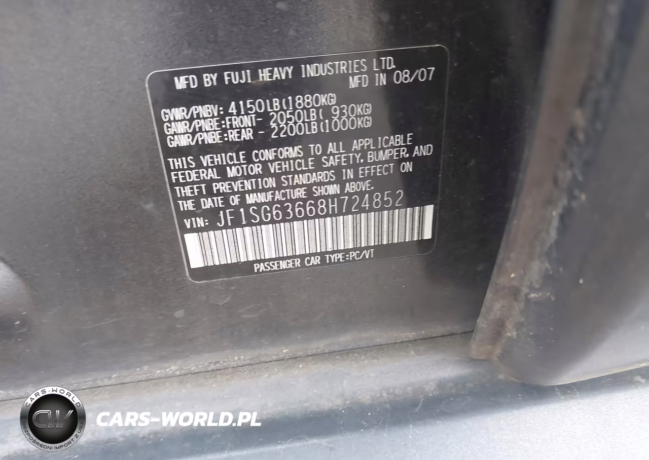 2008 Subaru Forester 2.5X VIN:JF1SG63668H724852 - 9