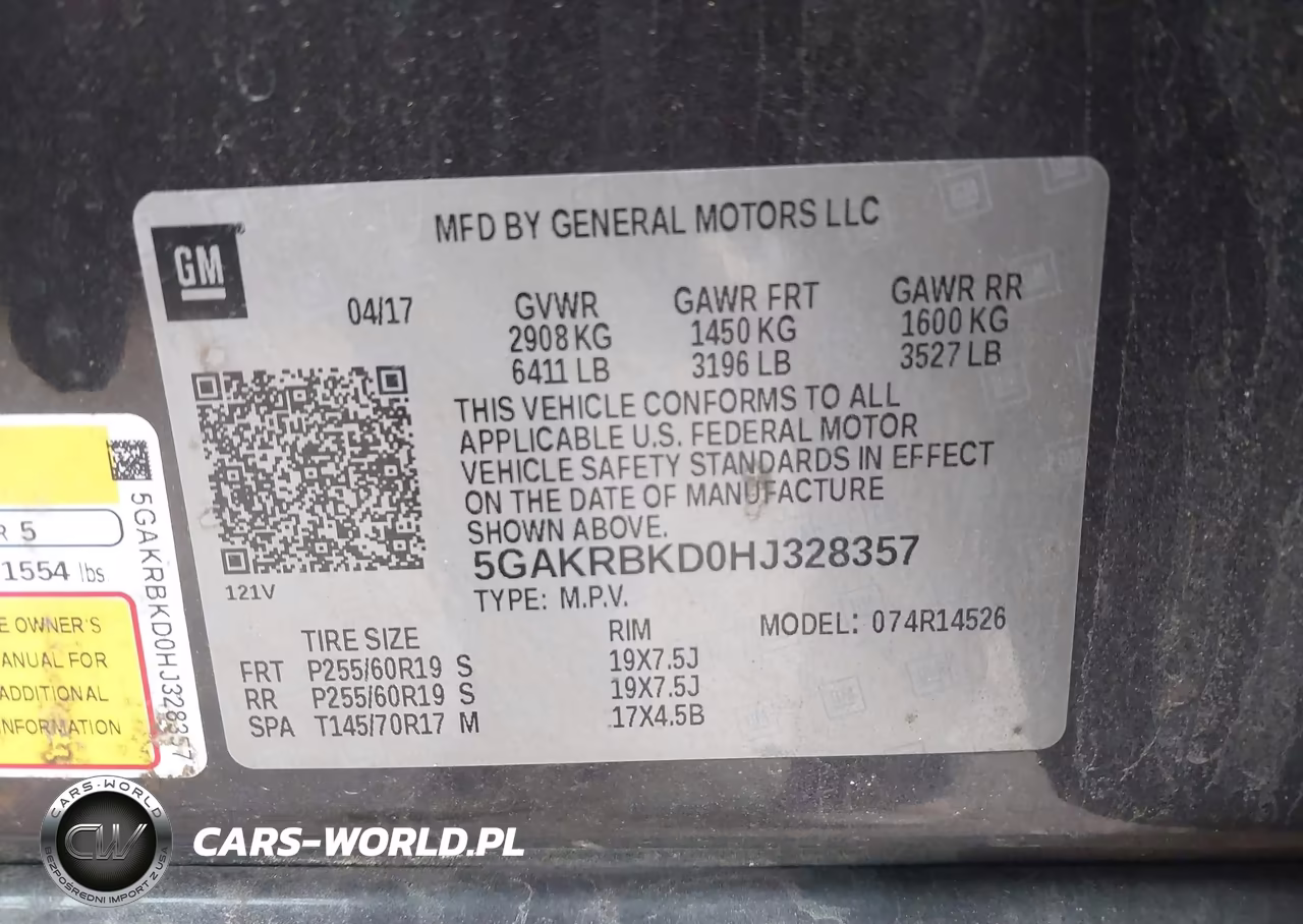 2017 Buick Enclave Leather VIN:5GAKRBKD0HJ328357 - 9