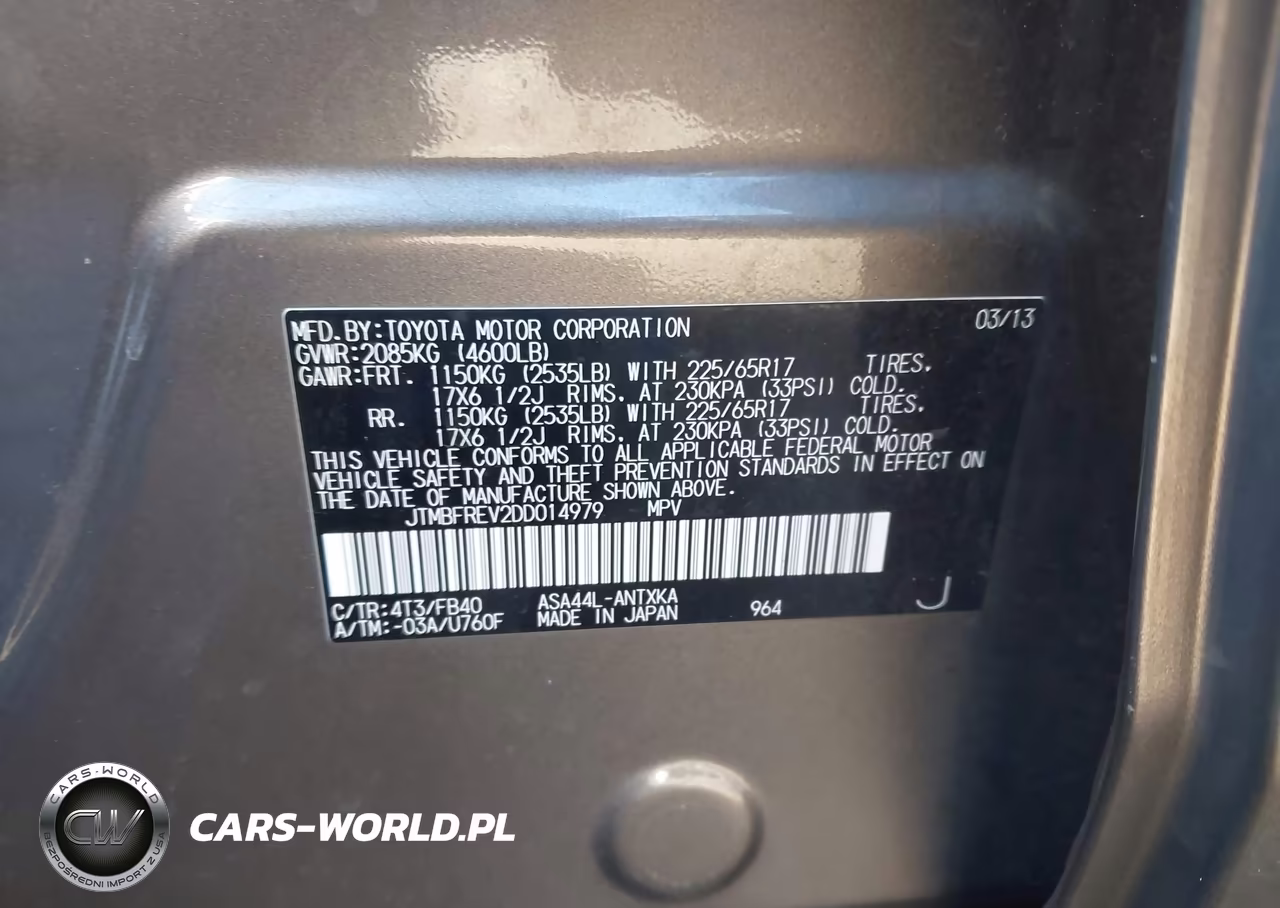 2013 Toyota Rav4 Le VIN:JTMBFREV2DD014979 - 9
