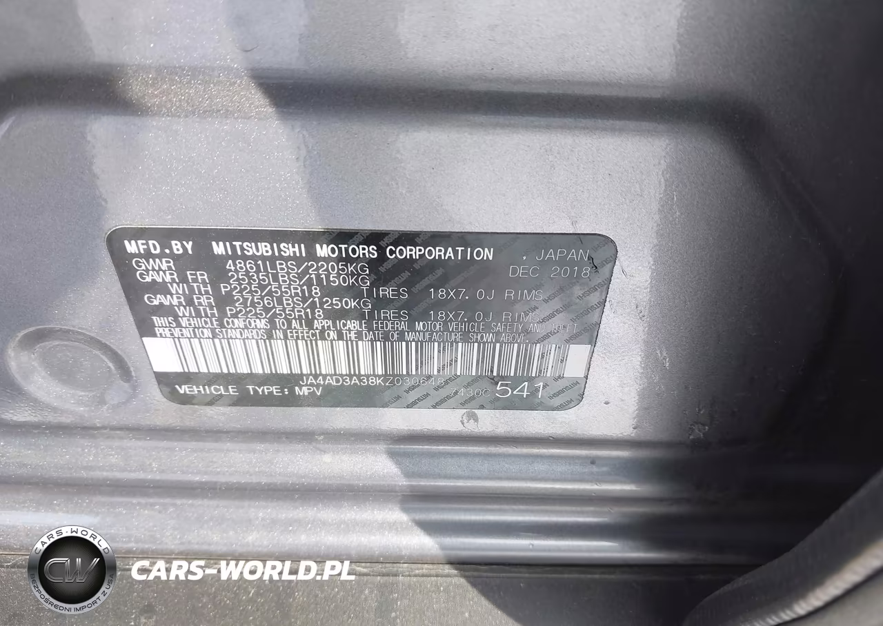 2019 Mitsubishi Outlander Se VIN:JA4AD3A38KZ030648 - 9