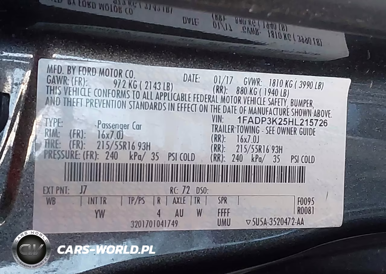 2017 Ford Focus Se VIN:1FADP3K25HL215726 - 9