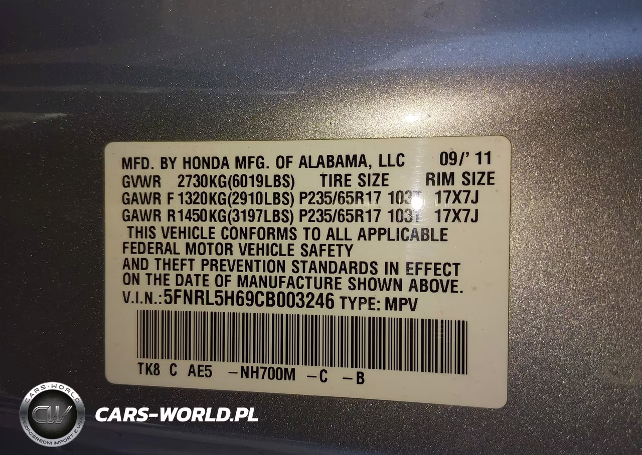 2012 Honda Odyssey Ex-L VIN:5FNRL5H69CB003246 - 9