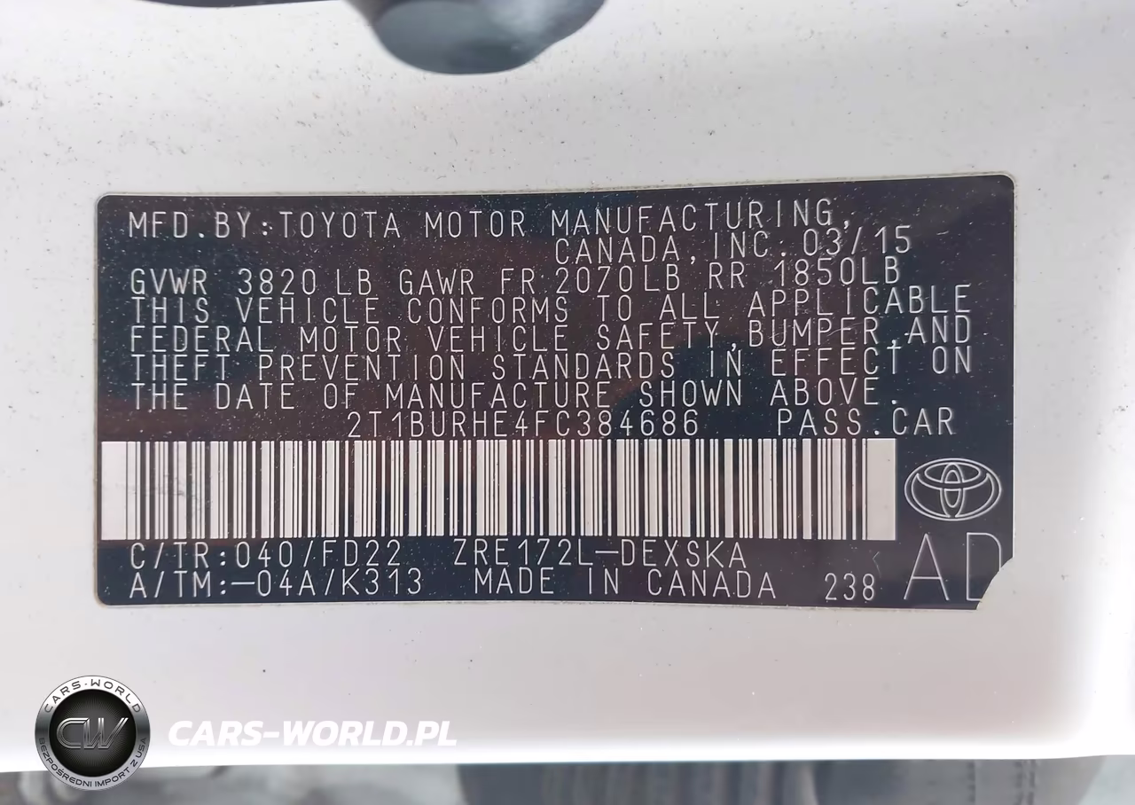 2015 Toyota Corolla L-Le-Le Plus-Le Premium-S-S Plus-S Premium VIN:2T1BURHE4FC938468 - 9
