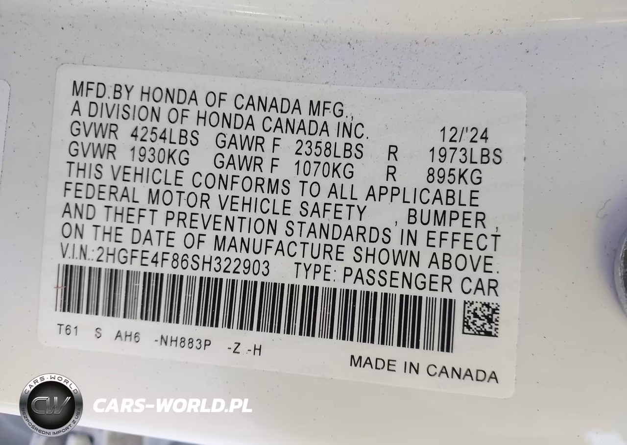 2025 Honda Civic Hybrid Sport-Sport Touring VIN:2HGFE4F86SH322903 - 9