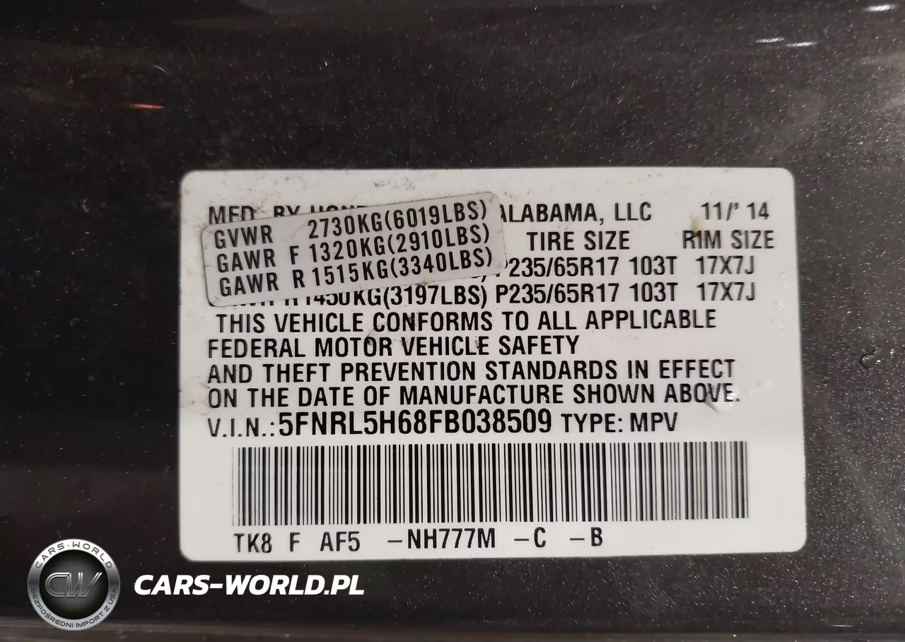 2015 Honda Odyssey Ex-L VIN:5FNRL5H68FB038509 - 9