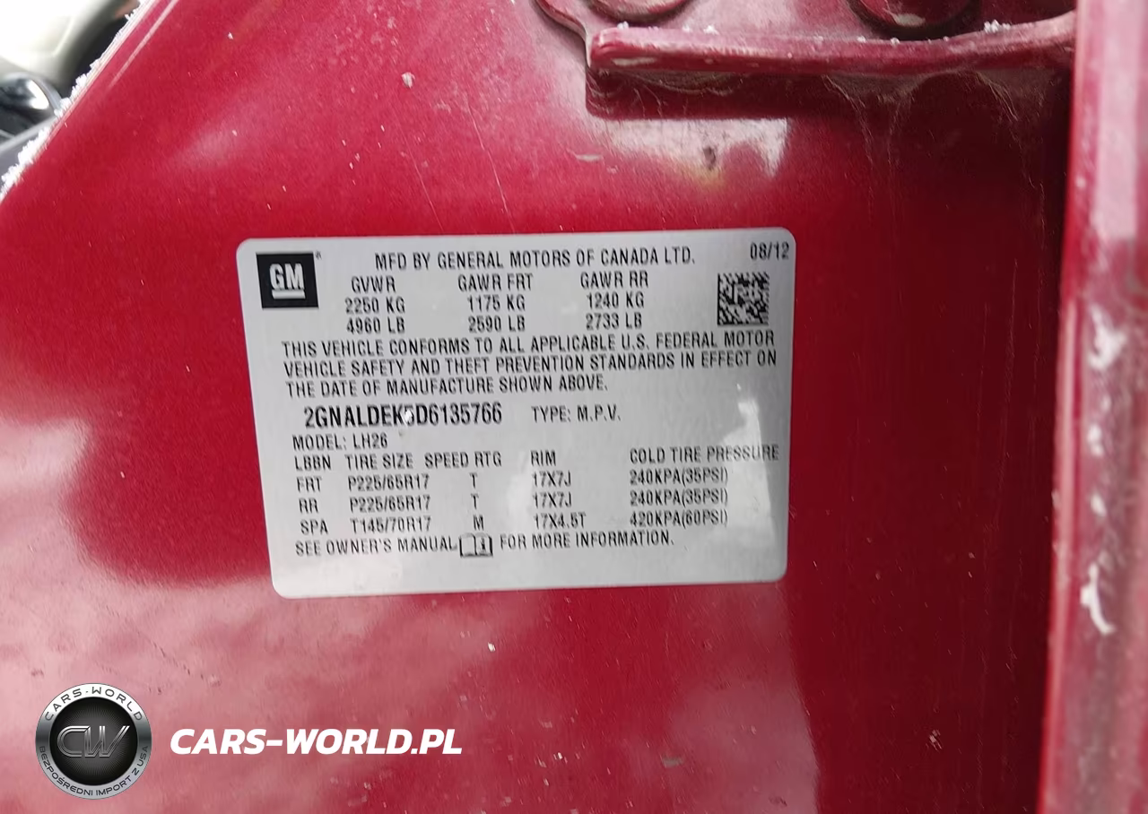 2013 Chevrolet Equinox 1Lt VIN:2GNALDEK5D6135766 - 9