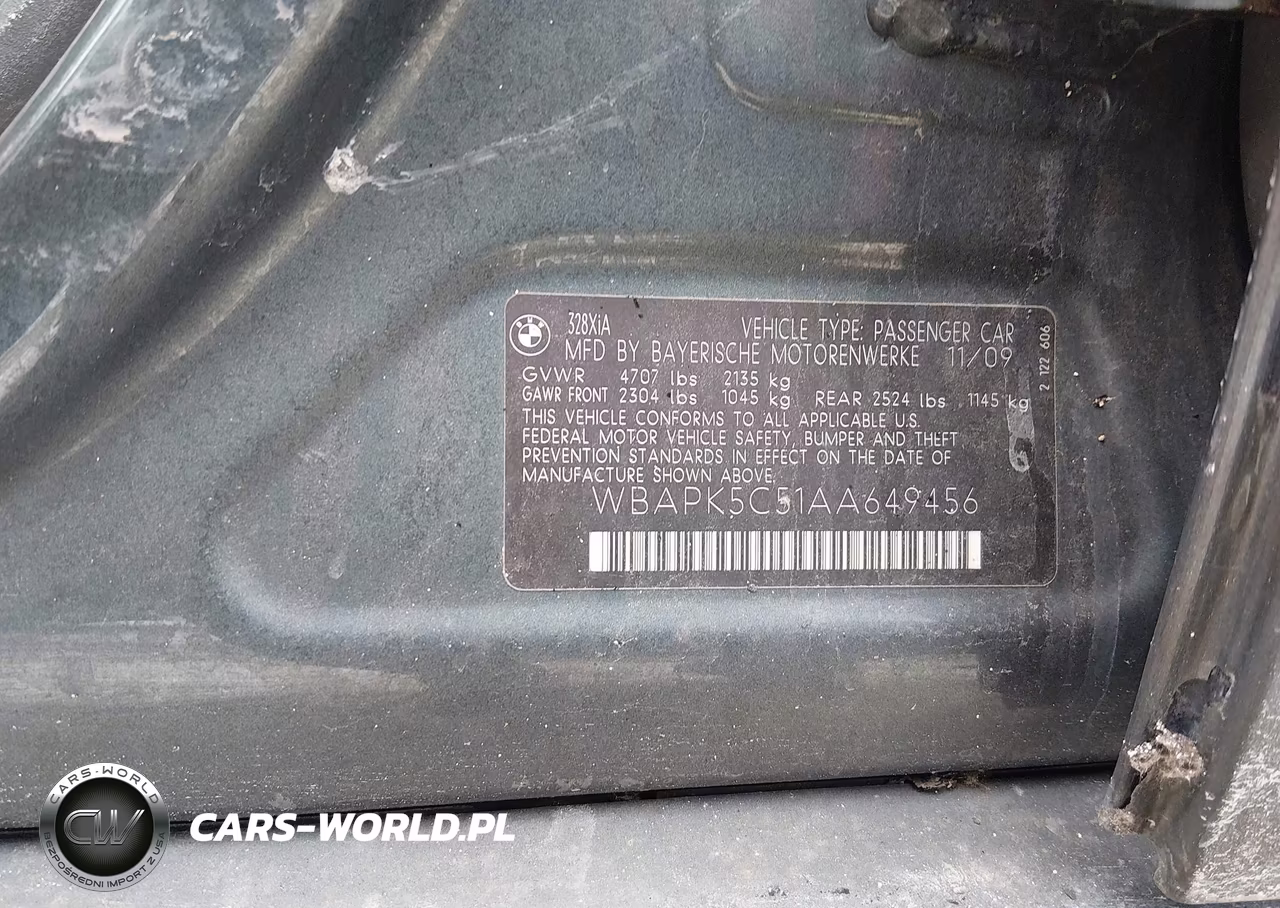 2010 BMW 328I xDrive VIN:WBAPK5C51AA649456 - 9