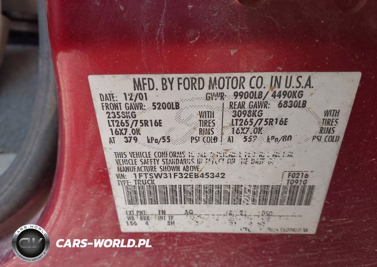 2002 Ford F-350 Lariat-Xl-Xlt VIN:1FTSW31F32EB45342 - 9